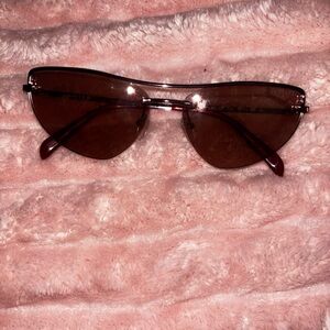 New Emilio Pucci Rimless Cat Eye Sunglasses Pink Tint with Pouch